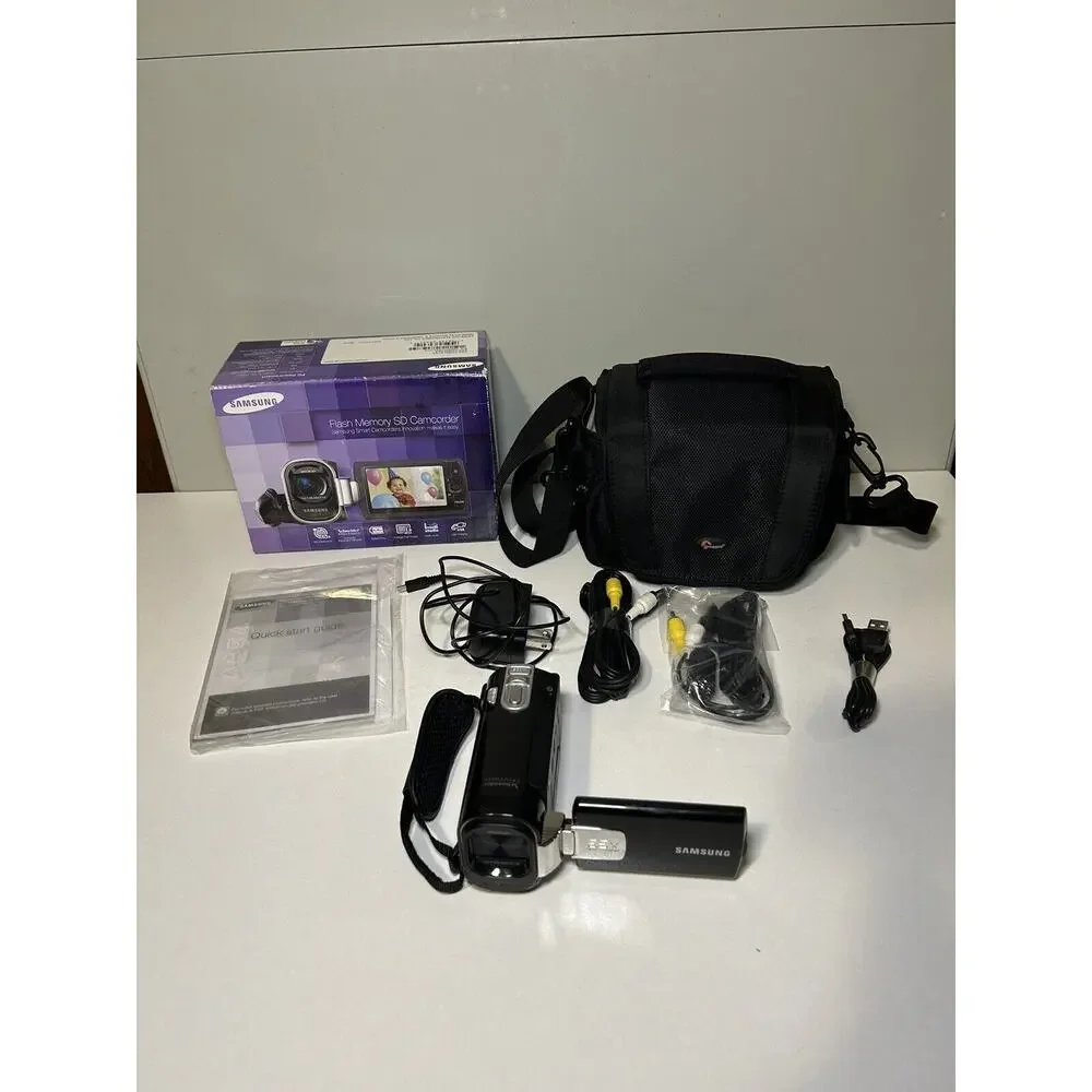 Samsung Black Camcorder with Accessories